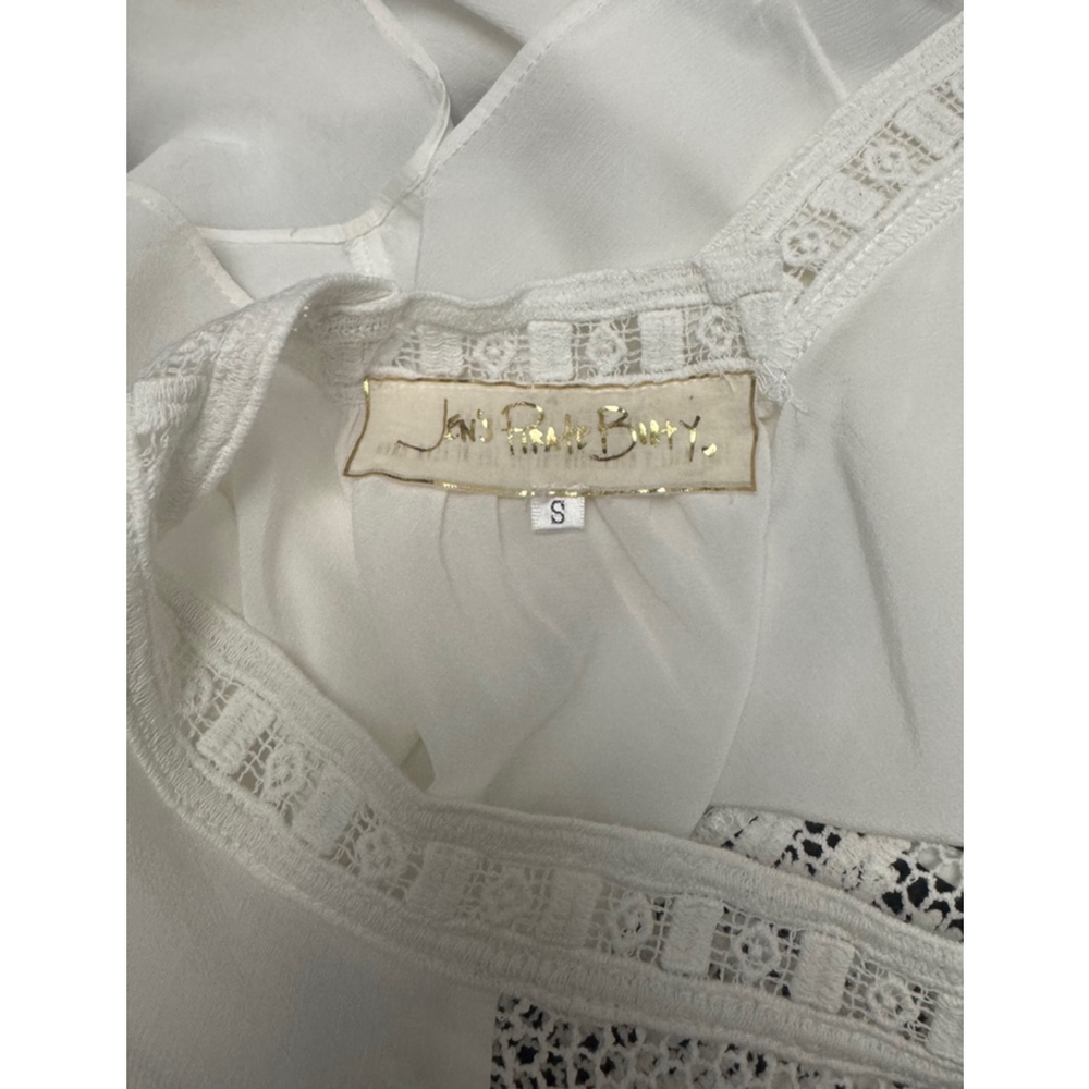 Women's Jen’s Pirate Booty Embroidered Tassel White Blouse Size S - Picture 7 of 8